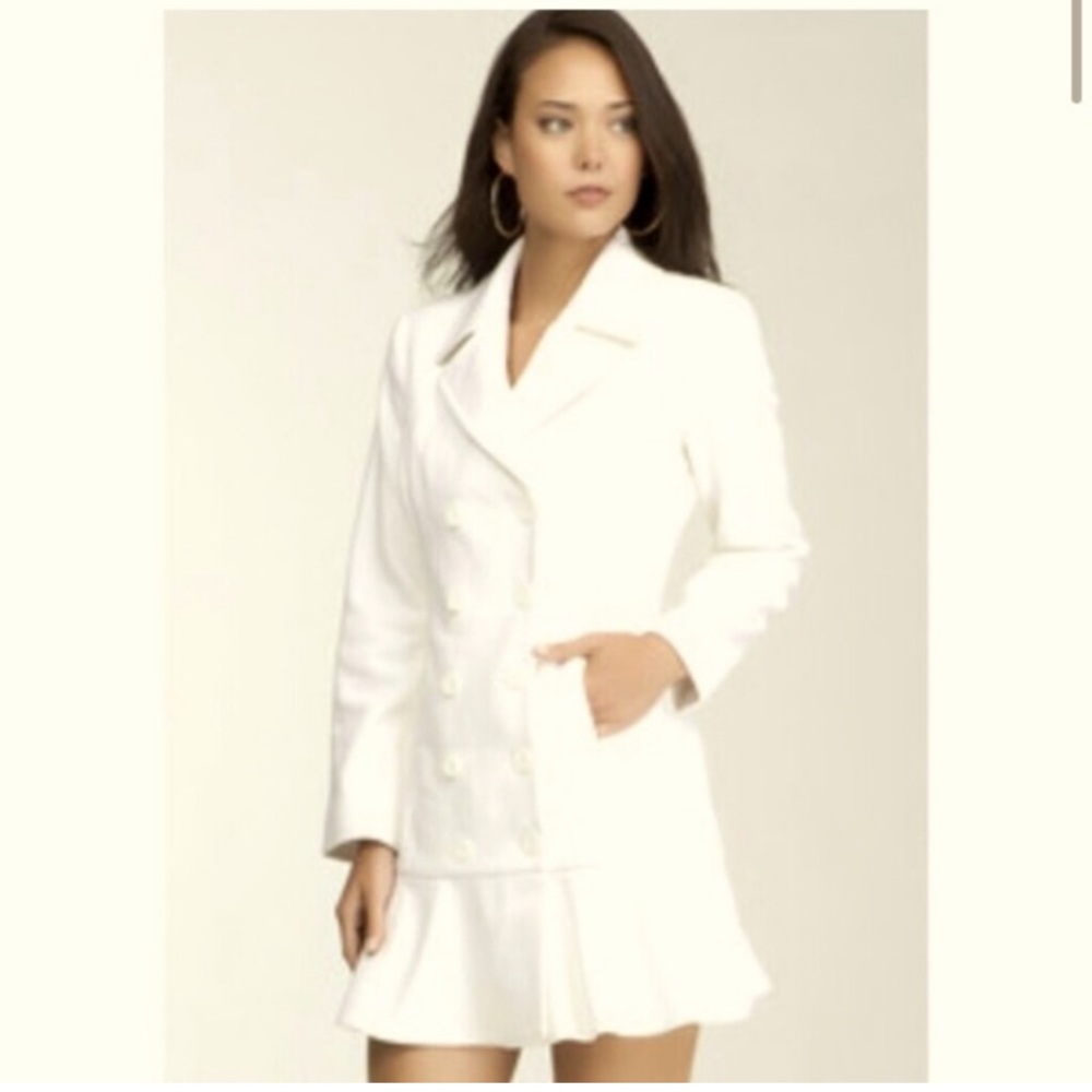 BEBE OFF WHITE CREAM WOOL COAT